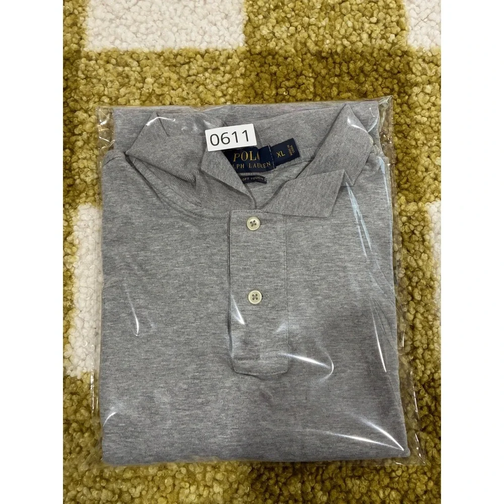 Polo Ralph Lauren Mens XL Grey Pima Soft Touch Short Sleeve Cotton Polo Shirt